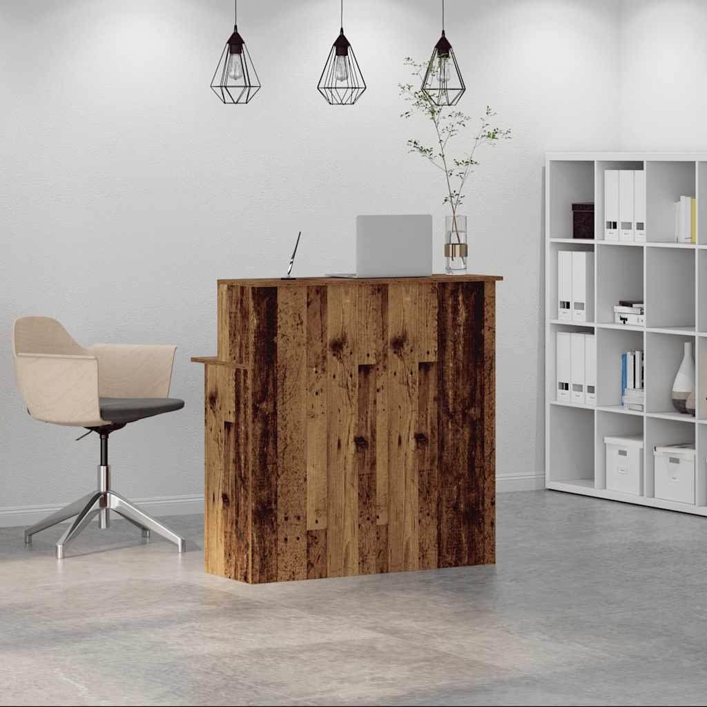 Reception Desk Old Wood 100x50x103.5 cm Engineered Wood